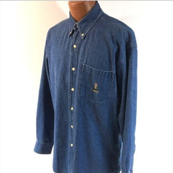 Chaps Other - Chaps Shirt Size M Blue Denim Long Sleeve!.